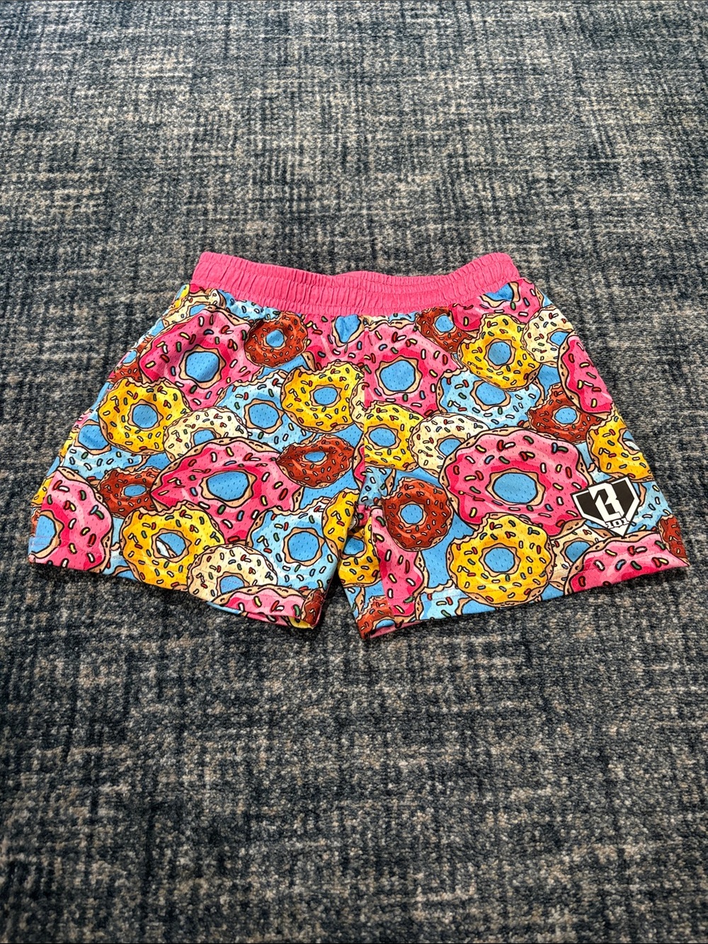 Kids baseball 101 Donut Print Swim Shorts - Pink Multicolor